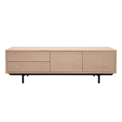 Meuble TV finition bois chêne avec rangements fermés L160 cm MANNY MILIBOO