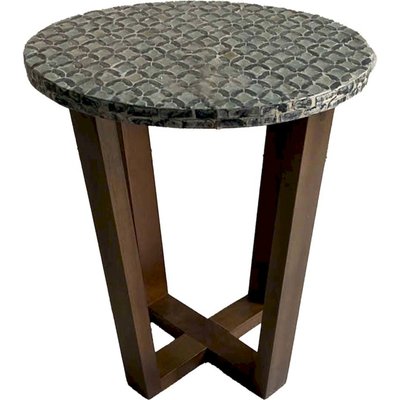 table d'appoint bois  et nacre style contemporain RECOLLECTION