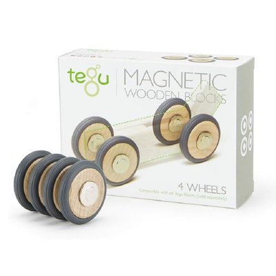 Set de 4 roues en bois magnétiques Tegu TEGU