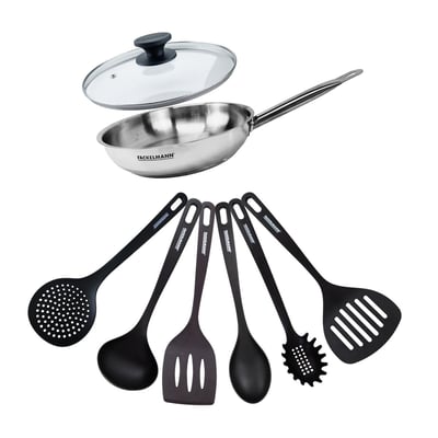 Set de 1 poêle de 24 cm 1 couvercle en verre ETERNA FACKELMANN