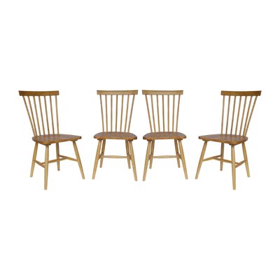 Chaise à barreaux bois d'hévéa (lot de 4) ROMIE SWEEEK