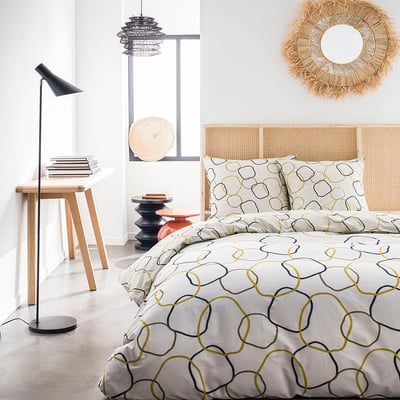 Parure de lit coton 2 personnes imprimé graphique SUNSHINE TODAY