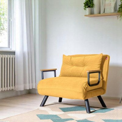 Fauteuil convertible moutarde - coussin assorti MODI PIER IMPORT