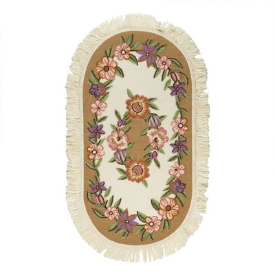 Tapis vintage à franges avec petites fleurs MILANO THE DECO FACTORY