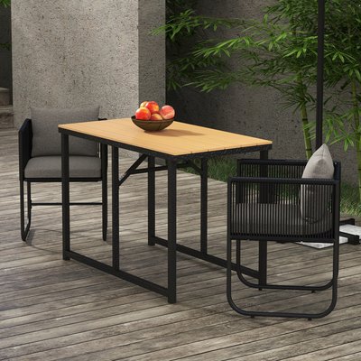 Ensemble salon de jardin 3 pièces table 2 fauteuils 4 coussins OUTSUNNY
