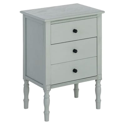 Table de chevet classique en bois vert clair 3 tiroirs 43x33x61cm WADIGA