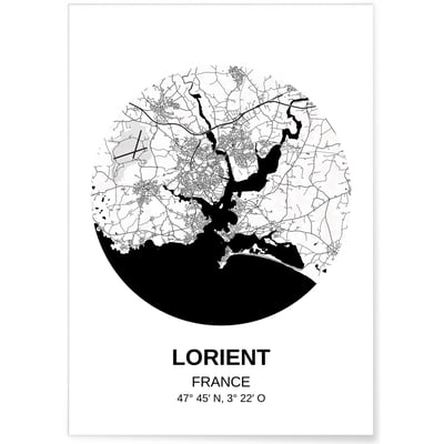 Affiche Carte Lorient L'AFFICHERIE