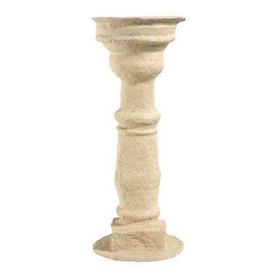 Sellette décorative papier mâché dia 25x71 BLANC D’IVOIRE