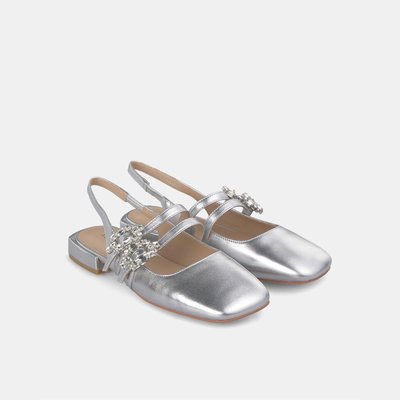 Chaussures plates à bout rond avec deux boucles strassées ALMA EN PENA