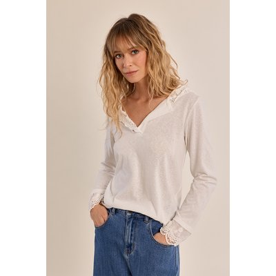 T-shirt manches longues, capuche en dentelle MOLLY BRACKEN