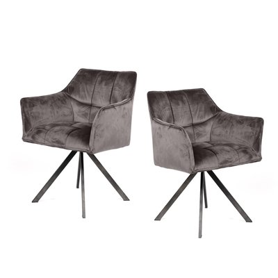 Lot de 2 fauteuils pivotants en velours - LANA MATHI DESIGN