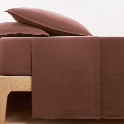 Drap plat uni en lin lavé, Linot LA REDOUTE INTERIEURS