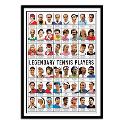 Affiche d'art - Legendary Tennis Players - Olivier Bourdereau WALL EDITIONS