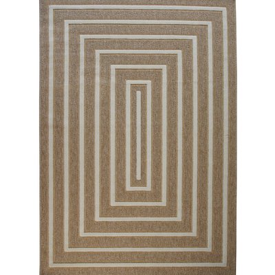 Tapis extérieur intérieur aspect jute à motif rectangle en relief  JUTE RELIEF RECT THE DECO FACTORY