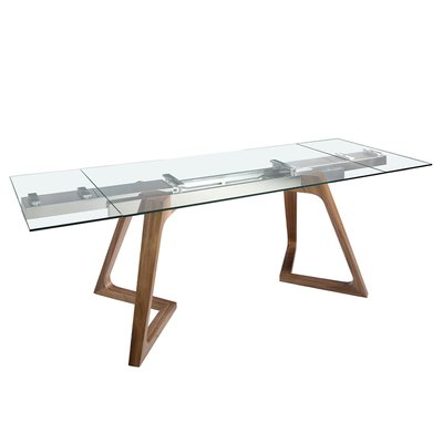 Table à manger verre trempé et noyer ANGEL CERDA
