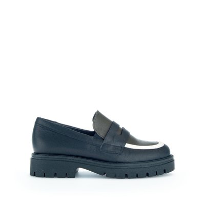 Mocassins en cuir lisse à talon décroché GABOR