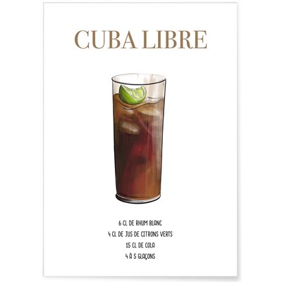 Affiche Cocktail Cuba Libre L'AFFICHERIE