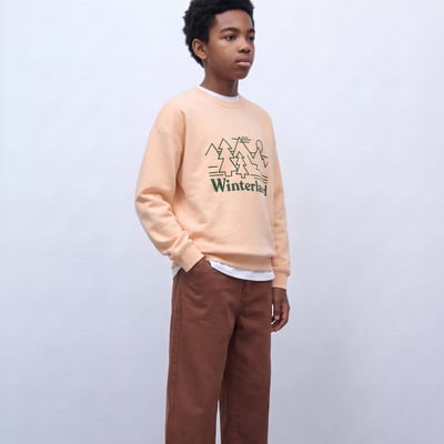 Sweat col rond rayé tricolore en coton BIO GOTS MONOPRIX
