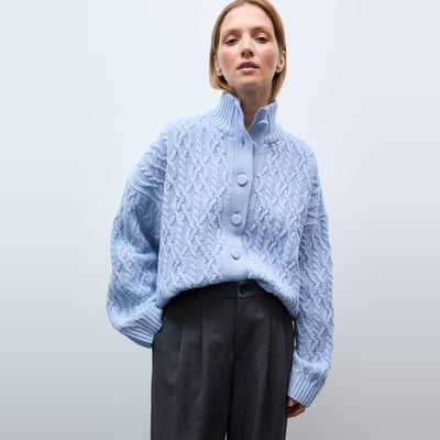 Cardigan torsadé contenant de la laine MONOPRIX