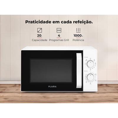 Micro-ondas 20L Com Grill Branco 1843FL, FLAMA FLAMA