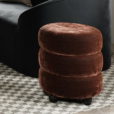 Elettra Sculptural Velvet Chenille Pouffe ÉDITÉ
