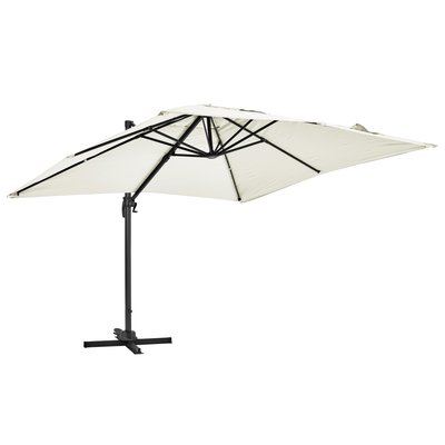 Parasol déporté rotatif 3 m en aluminium, MALAGA OVIALA