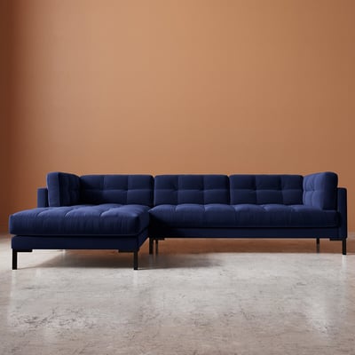 Landau Easy Velvet Corner Chaise Sofa SWOON