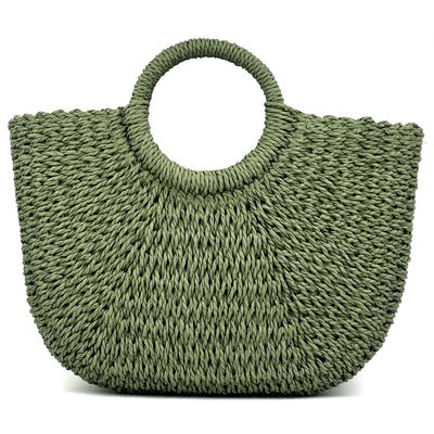 Sac à main cabas en paille tressé anses courtes LES SACS DE K'RLOT