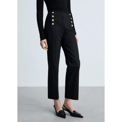 Pantalon droit boutons bijou MANGO