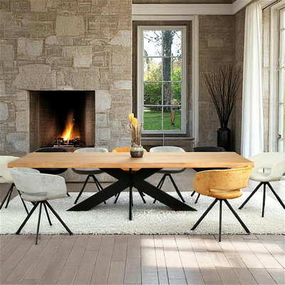 Table extensible en chêne huilé avec bords naturels 300 cm PALERME PIER IMPORT