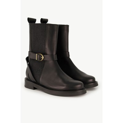 Bottines en cuir, empiècement élastique ULLA POPKEN