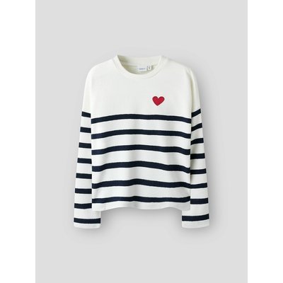 Pull rayé avec cœur sur la poitrine NAME IT