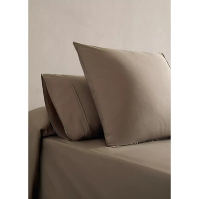 Deux taies d'oreiller percale de coton 300 fils 60x60 cm MANGO HOME