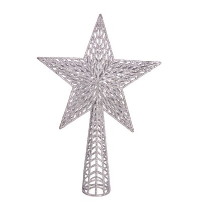 Cimier de sapin de noël Étoile argentée - 27x18cm WADIGA
