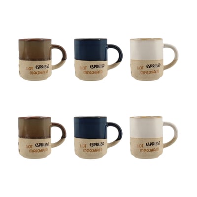 Lot de 6 tasses assorties 20cl, MACCHIATO NOVASTYL