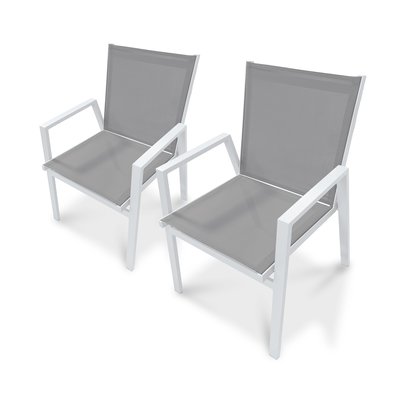 Lot de 2 fauteuils alu et textilène FLORIDE DCB GARDEN