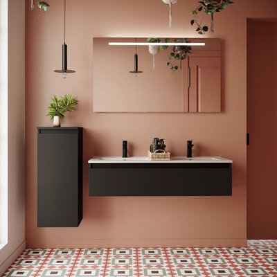 Ensemble double vasque 1 tiroir + miroir - HUDSON HOMIFAB