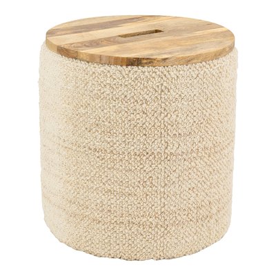 Pouf / coffre en laine et manguier AUBRY GASPARD