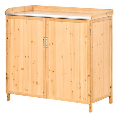 Armoire de jardin table de rempotage 2 en 1 bois de cèdre pré-huilé OUTSUNNY