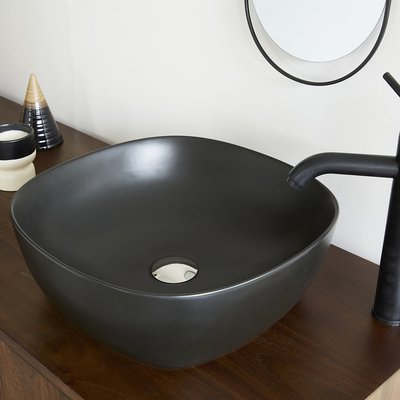 Vasque en céramique noire 41 cm  IRIS BERAH GETAH