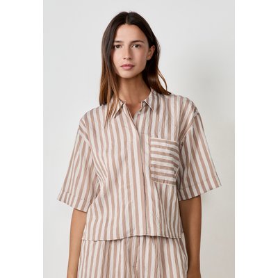 Chemise manches courtes à rayures AUDIE RAY ETAM