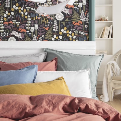 Housse de couette unie en coton lavé, SOFT LINE ESSIX