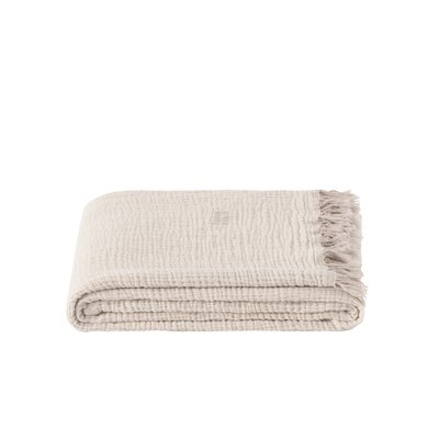 Plaid gaze de coton double face NYMPH CARRE BLANC