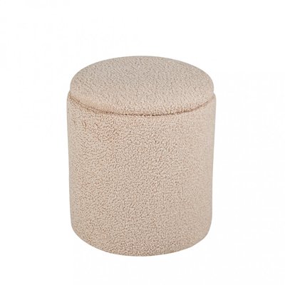 Pouf coffre rond en tissu bouclette ø32cm - Limpen VENTURE HOME