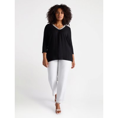 T-shirt combinant deux tissus différents : crêpe et jersey, en viscose LENZING™ ECOVERO™ FIORELLA RUBINO