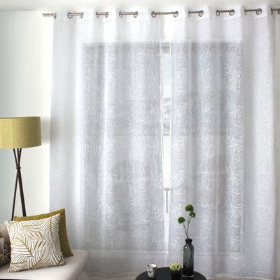 Voilage brodé motif feuillage HOME MAISON