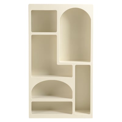 Etagère 6 niches 100x26cm en bois peint couleur beige NELIA PIER IMPORT