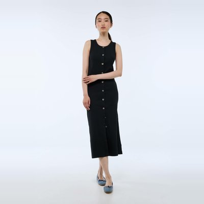 Robe en maille côtelé boutonée en coton BIO GOTS MONOPRIX