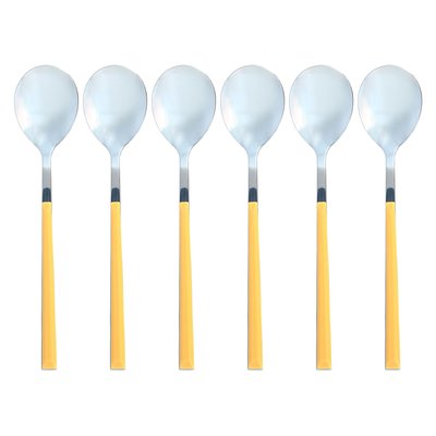 Lot de 6 cuillères de table en acier inoxydable, COLORAMA NOVASTYL