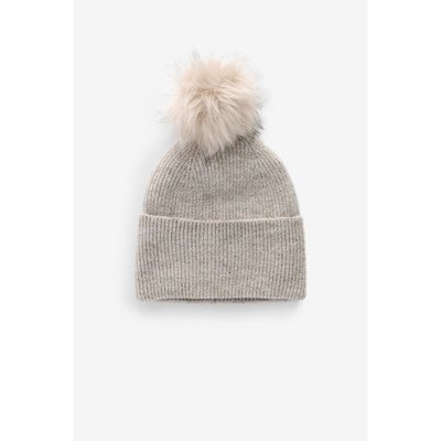 Bonnet à pompon noir en maille scintillante NEXT